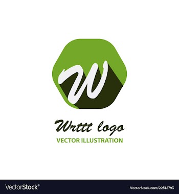 W letter color logo with dot and shadow vector image