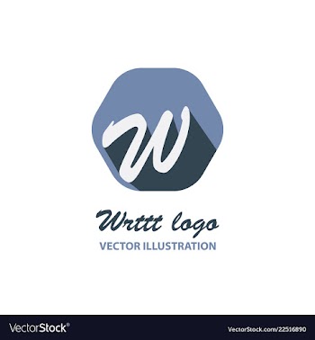 W letter color logo with dot and shadow vector image