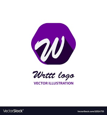 W letter color logo with dot and shadow vector image