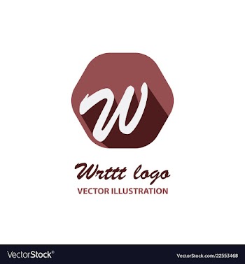 W letter color logo with dot and shadow vector image