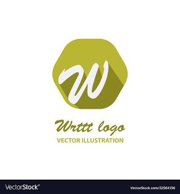 W letter color logo with dot and shadow vector image