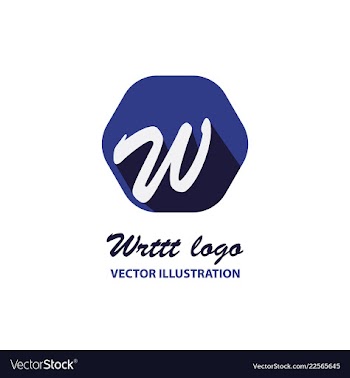 W letter color logo with dot and shadow vector image