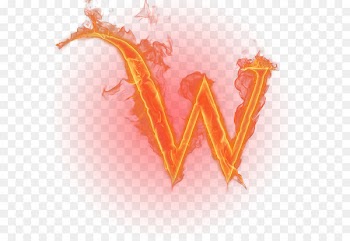 W Letter English alphabet Flame - Burning letter 