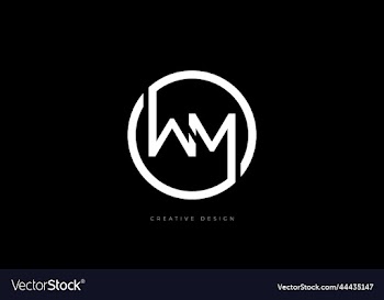w m circle shape monogram logo