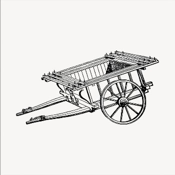 Wagon  clipart, vintage hand | Free Vector - rawpixel