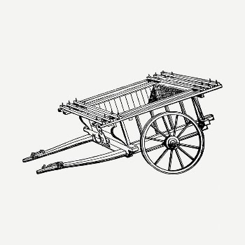 Wagon drawing, vintage illustration psd. | Free PSD - rawpixel