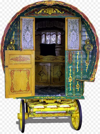 Wagon Vardo Romani people Clip art - Retro door 