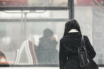 Wait For Transit In Snow