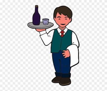Waiter Foodservice Paper Clip Chef Clip Art - Serve Food And Beverage