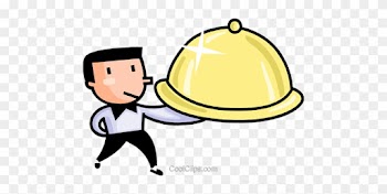 Waiter Serving Food Royalty Free Vector Clip Art Illustration - Waitress Serving Food Clipart