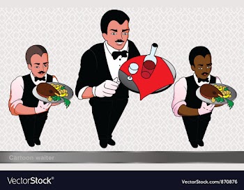 Waiter set vector image