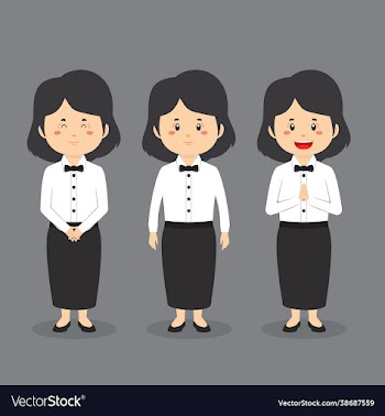 waiters character with various expression