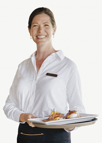 Waitress serving food sticker, working | Free PSD - rawpixel