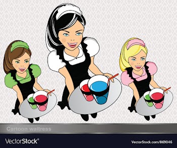 Waitress set vector image