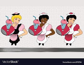 Waitress set vector image