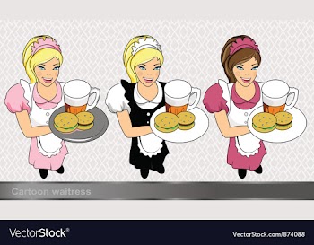 Waitress set vector image