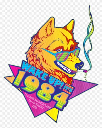 Wake Up It's 1984 Wolf By Crazdude - Cartoon