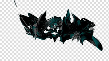 Wako CD Abstract, teal and black artwork illustration transparent background PNG clipart