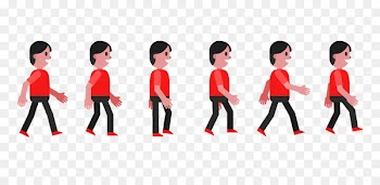 Walk cycle Walking Animation Euclidean vector - Pedestrians smile vector 