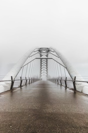 Walking Bridge On Grey Day