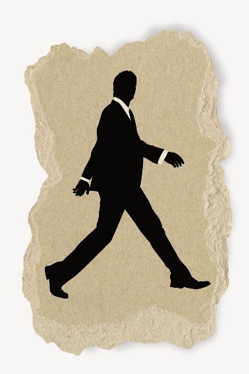 Walking businessman silhouette ripped paper, | Free PSD - rawpixel