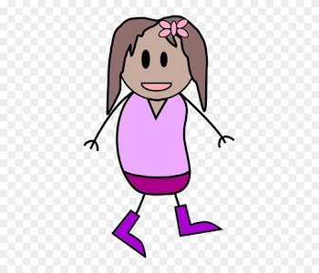 Walking Child, Girl, Kid, People, Person, Walking - 3 Girls Stick Figure