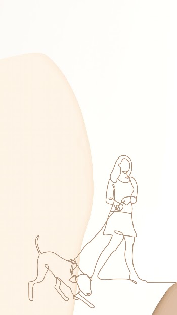 Walking dog iPhone wallpaper, line | Free Vector - rawpixel