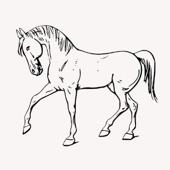 Walking horse line art, animal | Free Vector - rawpixel