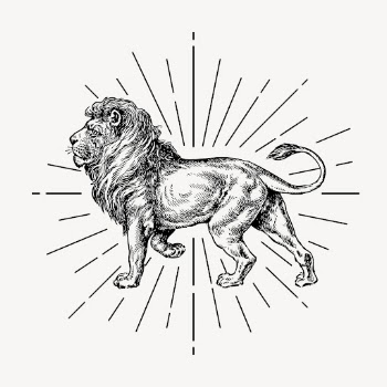 Walking lion drawing, vintage wildlife | Free PSD Illustration - rawpixel