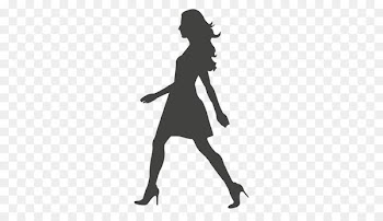 Walking Silhouette Woman - youthful vector 