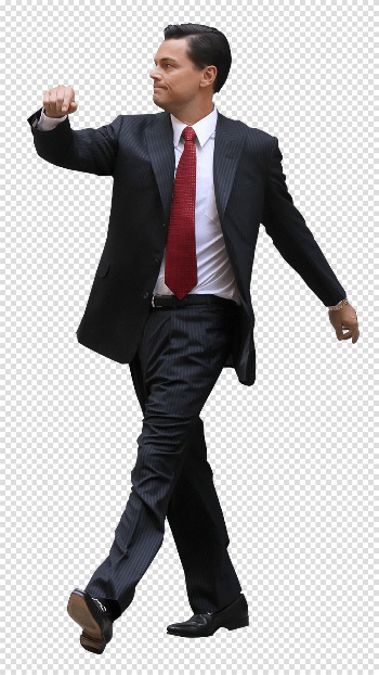 Walking Wall Street Leonardo Di Caprio transparent PNG - StickPNG