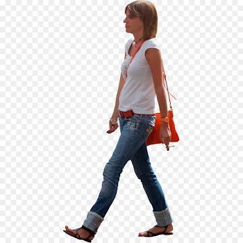 Walking Woman - sitting man 