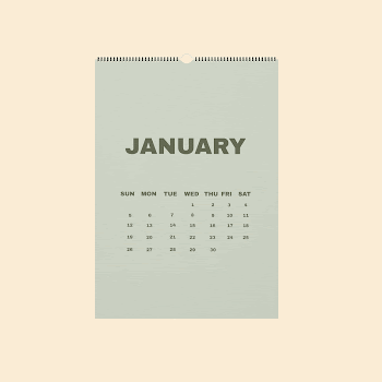 Wall calendar mockup, beige 3D | Free PSD Mockup - rawpixel