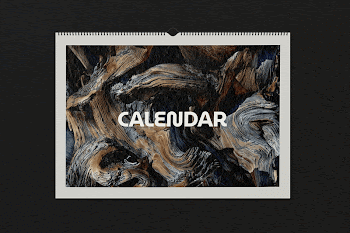Wall calendar mockup, black 3D | Free PSD Mockup - rawpixel