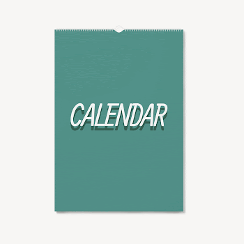 Wall calendar mockup, green 3D | Free PSD Mockup - rawpixel