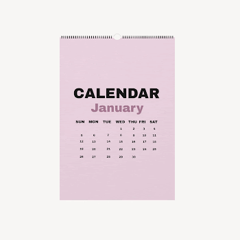 Wall calendar mockup, pink 3D | Free PSD Mockup - rawpixel