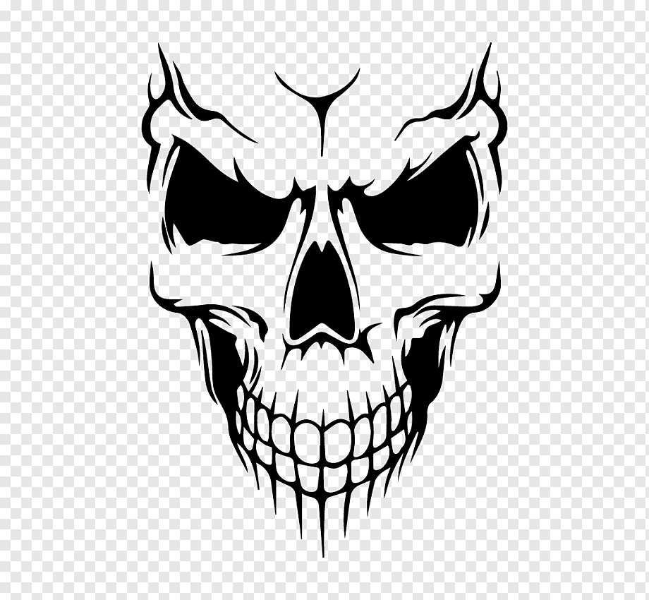 Wall decal Bumper sticker Skull, skeleton, logo, monochrome, head png