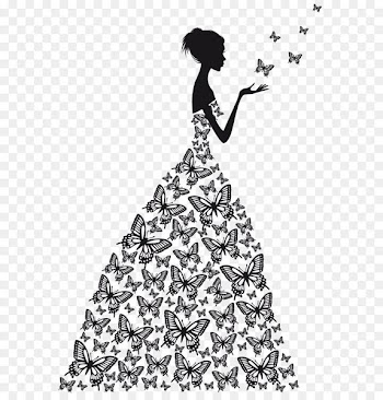 Wall decal Clip art - Wedding dress,Sketch,beauty,Vector,Flat,butterfly 
