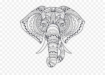 Wall decal Elephant Drawing - Style black and white line drawing of an elephant Philippines 