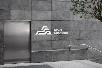 Wall Logo Mockup sign kup 