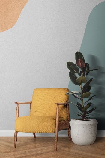 Wall mockup, yellow armchair, interior | Free PSD Mockup - rawpixel