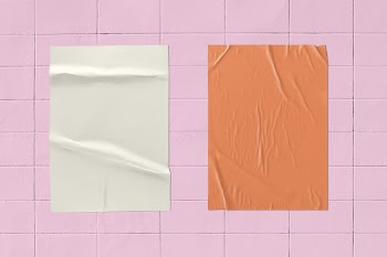 Wall poster, crumpled design with blank | Free Photo - rawpixel