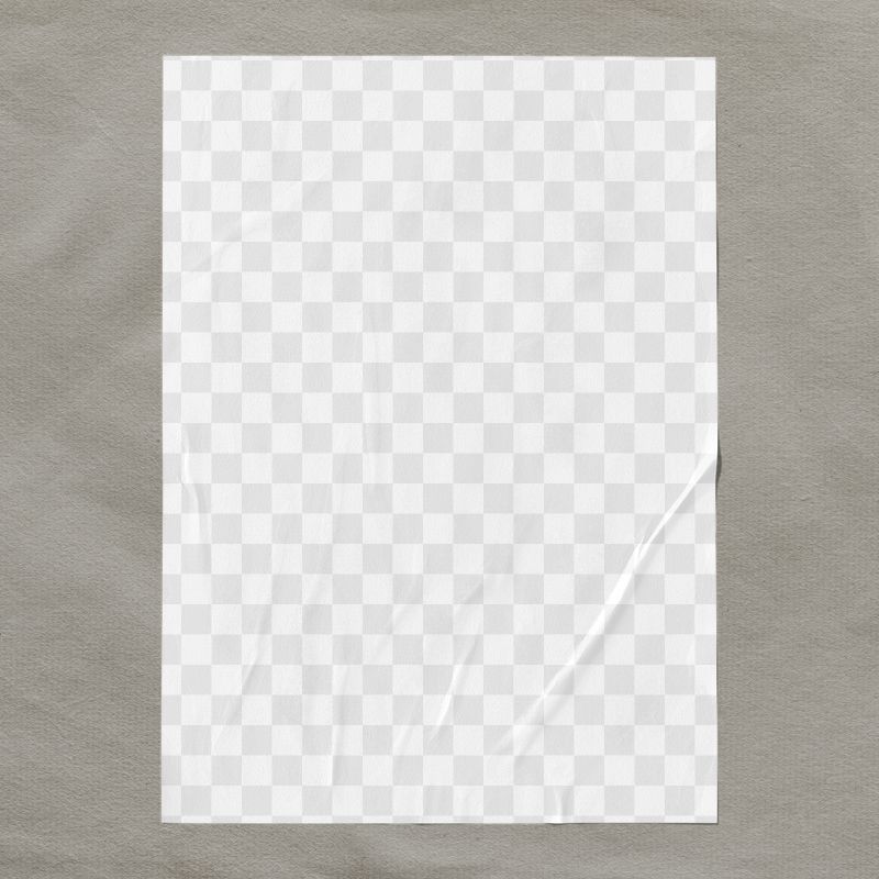 Wall poster png mockup, glued | Free PNG Mockup - rawpixel