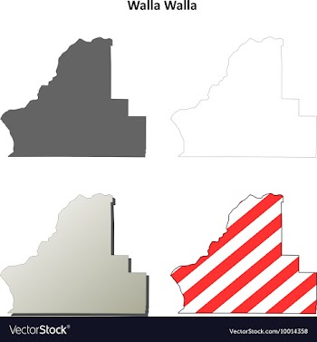 Walla Walla Map Icon Set vector image