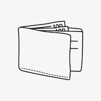Wallet clipart, finance, money line | Free Vector Illustration - rawpixel