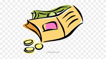 Wallet With Money Royalty Free Vector Clip Art Illustration - Wallet With Money Royalty Free Vector Clip Art Illustration