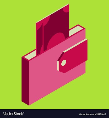 Wallets with money shopping purse with cash vector image