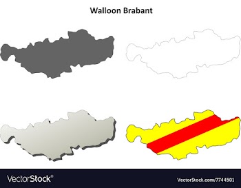 Walloon Brabant outline map set - Walloon version vector image