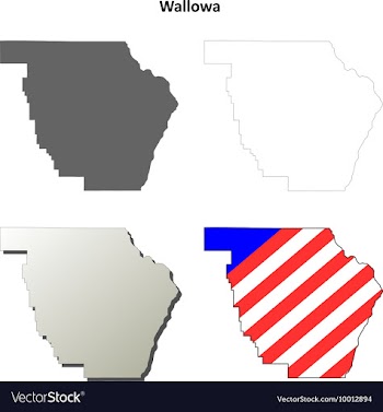 Wallowa Map Icon Set vector image