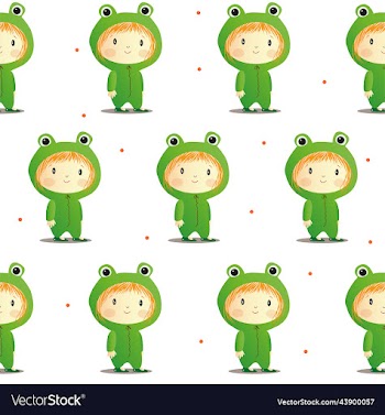 wallpaper cute red girl in frog costume